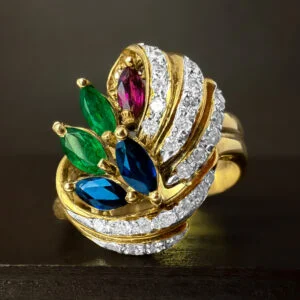 Pre-Loved Multi-Stone Statement Ring 18k Yellow Gold | 35234