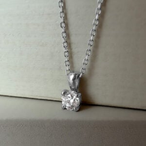 0.32ct Diamond Pendant and 18" Necklace 18k White Gold | 37267