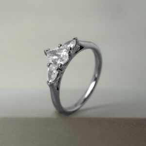 0.57ct Trilogy Pear Diamond Engagement Ring Diamond Set Shoulders Platinum | 35653