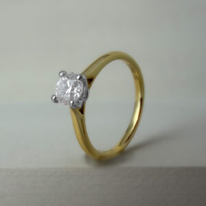 0.50ct Round Brilliant Cut Solitaire Diamond Engagement Ring 18k Yellow Gold | 35767