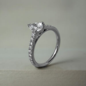 0.40ct Pear Cut Diamond Solitaire Engagement Ring Platinum | 35770