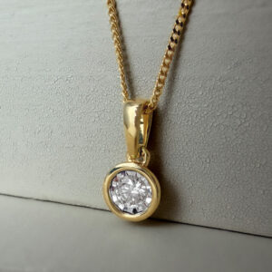 0.17ct Bezel Set Diamond Pendant 9k Yellow Gold | 41118
