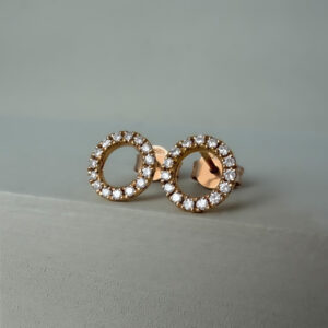 0.28ct Diamond Open Circle Studs 18k Rose Gold | 32709