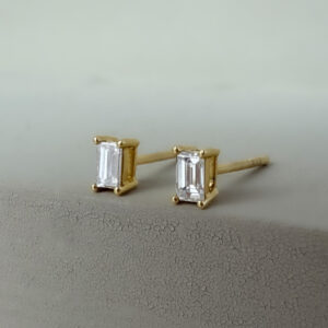 0.21ct Baguette Diamond Stud Earrings 18k Yellow Gold | 39742