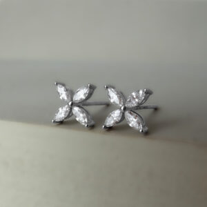 0.33ct Marquise Diamond Stud Earrings 18k White Gold | 35889