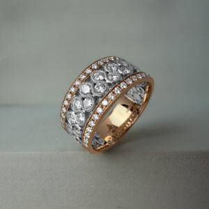 1.01ct Diamond Fancy Half Eternity Ring 18k Rose Gold and White Gold | 29161