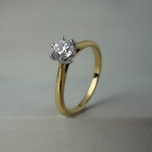 0.40ct Round Brilliant Cut Diamond Ring 18k Yellow Gold and Platinum | 39286
