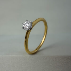 0.21ct Round Brilliant Cut Engagement Ring 18k Rose and White Gold | 22249