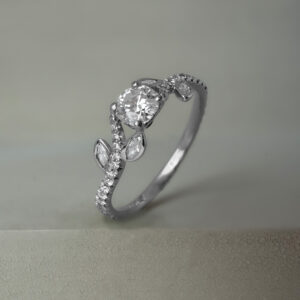 0.33ct Diamond Solitaire Ring with Marquise Leaf Design Platinum | 24849